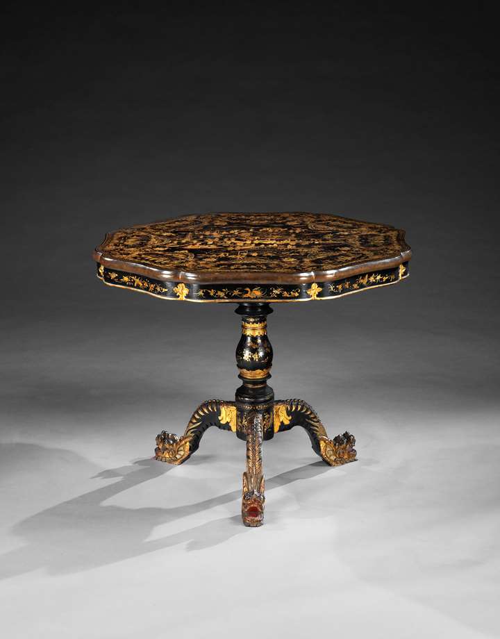 A particularly fine Chinese export lacquer centre table
